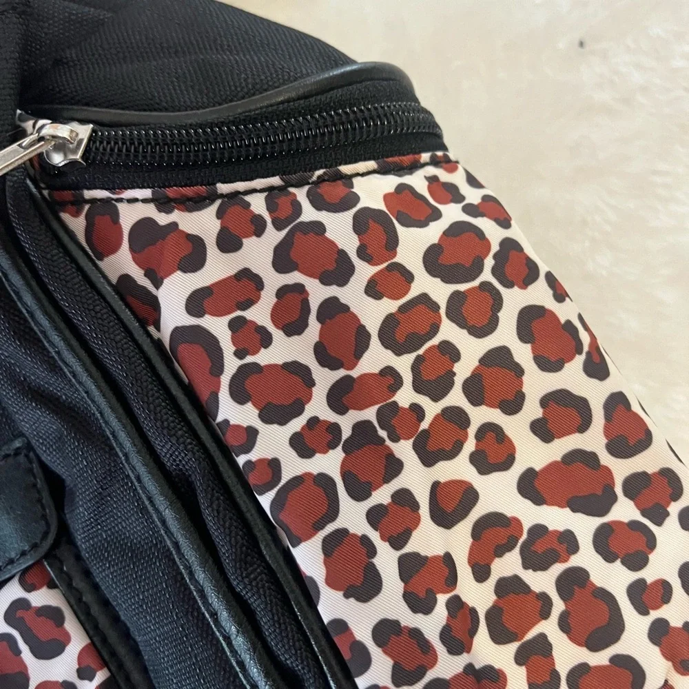 Kalencom Nola Tote Black and Leopard Print Diaper Bag
